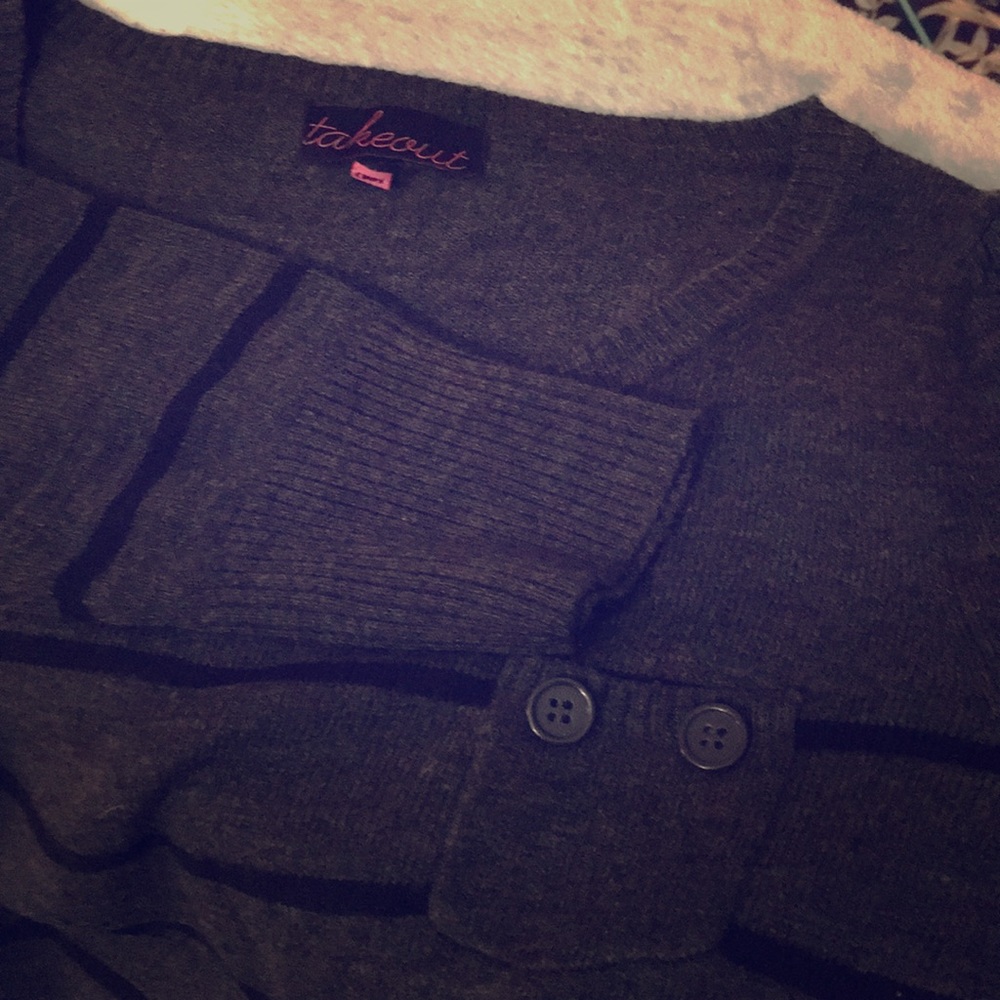 Gray 3/4 sleeve sweater dress